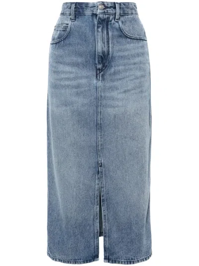 ISABEL MARANT TILAURIA DENIM SKIRT WITH FADED EFFECT