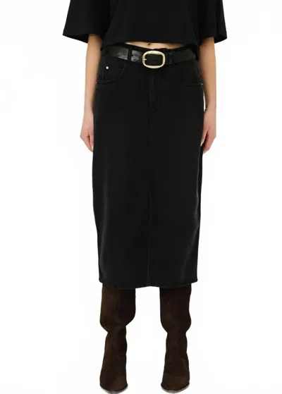 Isabel Marant Tilauria Midi Skirt In Faded Black