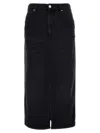 Isabel Marant Tilauria Denim Midi Skirt In Black