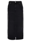 Isabel Marant Tilauria Fine Denim Midi Skirt Clothing In Black
