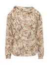 Isabel Marant Tiphaine Marble-print Silk Blouse