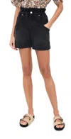 Isabel Marant Titea Denim Shorts In Faded Black