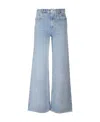 Isabel Marant Wide-leg Denim Trousers With Belt Loops In Gray