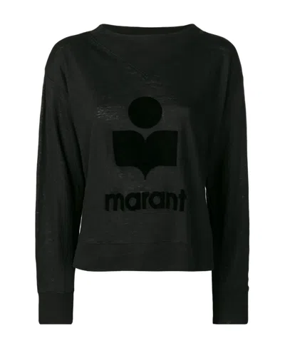 Isabel Marant Étoile Logo Printed Long Sleeved Sweatshirt In Black