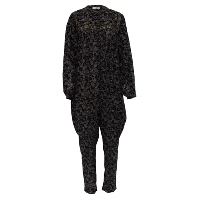 Pre-owned Isabel Marant �toile Vasco Floral Printed Jumpsuit In Multicolor Cotton In Black
