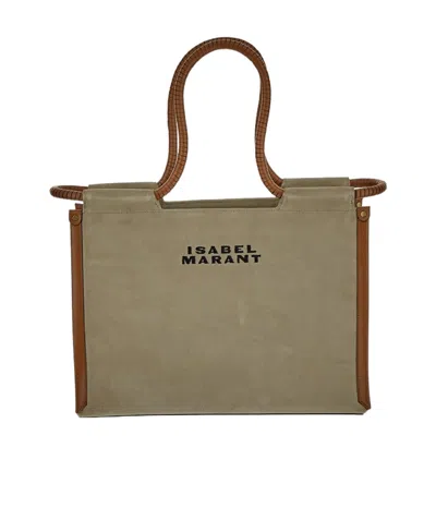 Isabel Marant Toledo Logo Embroidered Tote Bag In Gray