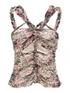 Isabel Marant 'wild' Animal Print Top With Beaded Embellishments In Multi