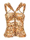 Isabel Marant 'braided Straps Cut-out Fitted Top' In Brown
