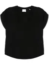 Isabel Marant U-neck Boxy T-shirt With Draped Sleeves In Black