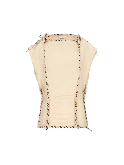 Isabel Marant Cotton Jersey Top In Beige