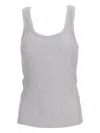 Isabel Marant Ribbed Sleeveless Racerback Scoop Neck Top In Gray