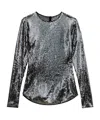 Isabel Marant Hilda Sequin Long-sleeve Top In Gray