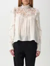 Isabel Marant Seila Blouse In Ecru With Lace And Ruffles In Beige