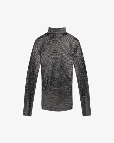 Isabel Marant Joyela Top In Black And Silver