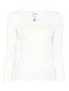 Isabel Marant Long Sleeve Cotton Top In White