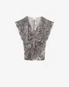Isabel Marant Lonea Blouse In Black And Ecru