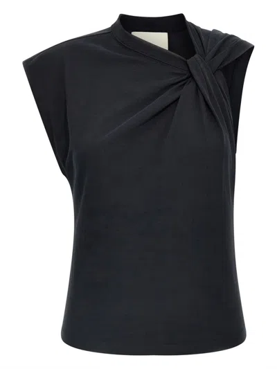 Isabel Marant Black Nayda Sleeveless T-shirt Knot Detail