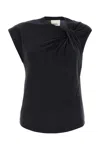 Isabel Marant Nayda Gathered Cotton Jersey T-shirt In Black