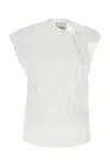 Isabel Marant Organic Cotton Ribbed Crew-neck Asymmetric Sleeveless Cutout T-shirt In White