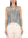 Isabel Marant Onyle Printed Silk Chiffon Top