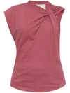 Isabel Marant Front Bow Crewneck Top With Knot Detail