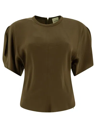 Isabel Marant Top With Puff Sleeves In Green