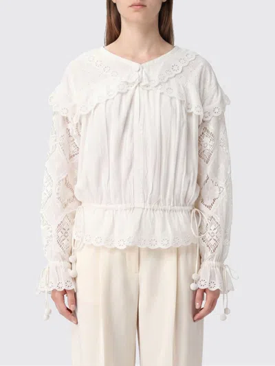 Isabel Marant Nowana Silk Blend Blouse In White