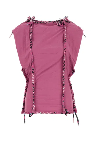 ISABEL MARANT TOP ZOHRA IN COTONE FUCSIA  DONNA