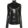Isabel Marant Women Joyela Shiny High-neck Top In Black/silver
