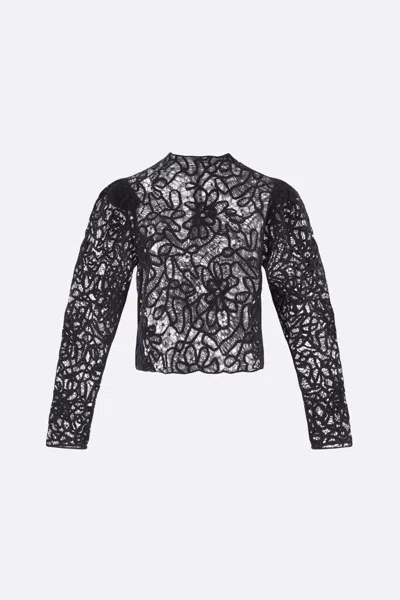 Isabel Marant Neline Lace Detailed Top In Black