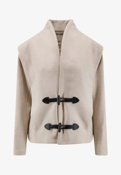 Isabel Marant Toria Toggle-closure Wool Coat In Beige