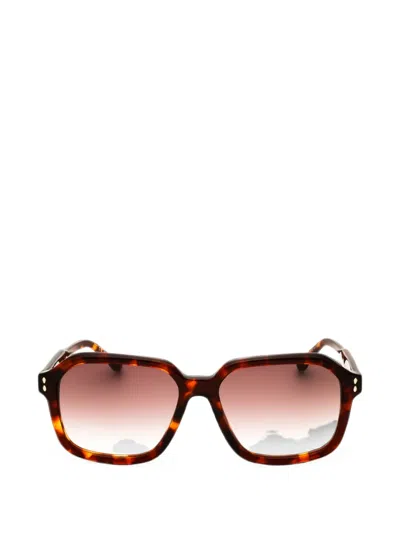 Isabel Marant Tortoiseshell-effect Rectangle-frame Sunglasses In Brown