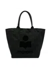 Isabel Marant Yenki Flocked-logo Tote Bag In Nero