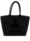Isabel Marant Yenki Flocked-logo Tote Bag In Black