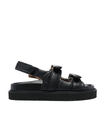 Isabel Marant Touch-strap Platform Leather Sandals In Black