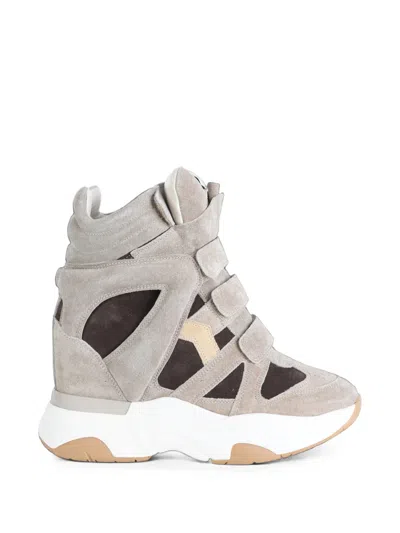Isabel Marant Touch-strap Wedge Sneakers In Multi