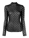 ISABEL MARANT TOXANI MOCK-NECK LACE TOP