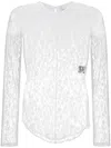 Isabel Marant Lace-detail Long-sleeved Top In 白色