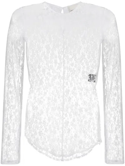 Isabel Marant Lace-detail Long-sleeved Top In 白色