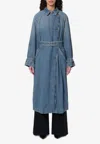 Isabel Marant Brekka Cotton Denim Trench Coat In Blue