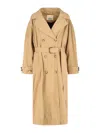 Isabel Marant Long Belted Double-breasted Jacket With Sophisticated Cuffs In Brown