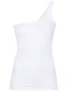 Isabel Marant Logo-embroidered One-shoulder Top In Weiss