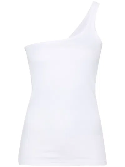 Isabel Marant Logo-embroidered One-shoulder Top In Weiss