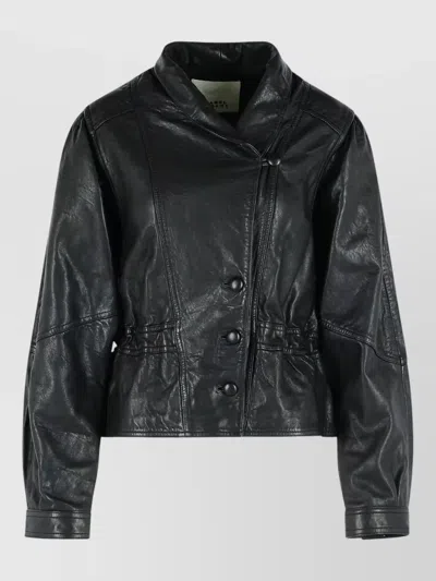 ISABEL MARANT TRESSY LEATHER JACKET COLLARED LONG SLEEVES