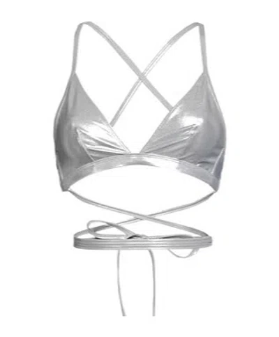 Isabel Marant Triangle Bikini Top Swimsuit In Gray