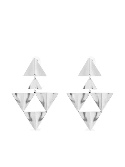 Isabel Marant Triangle-geometric Earrings In Brown