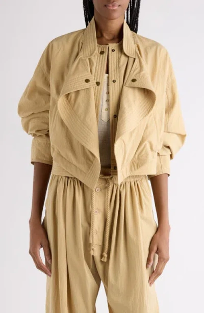 Isabel Marant Tricia Draped Bomber Jacket In Brown