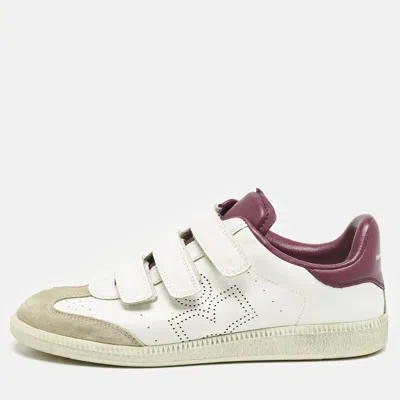 Pre-owned Isabel Marant Tricolor Perforated Leather And Suede Beth Sneakers Size 39