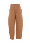 Isabel Marant Button-fastening Cotton Trousers In Brown