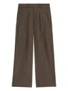 Isabel Marant Lisetta Pinstripe Pleated Wide Leg Wool Blend Trousers